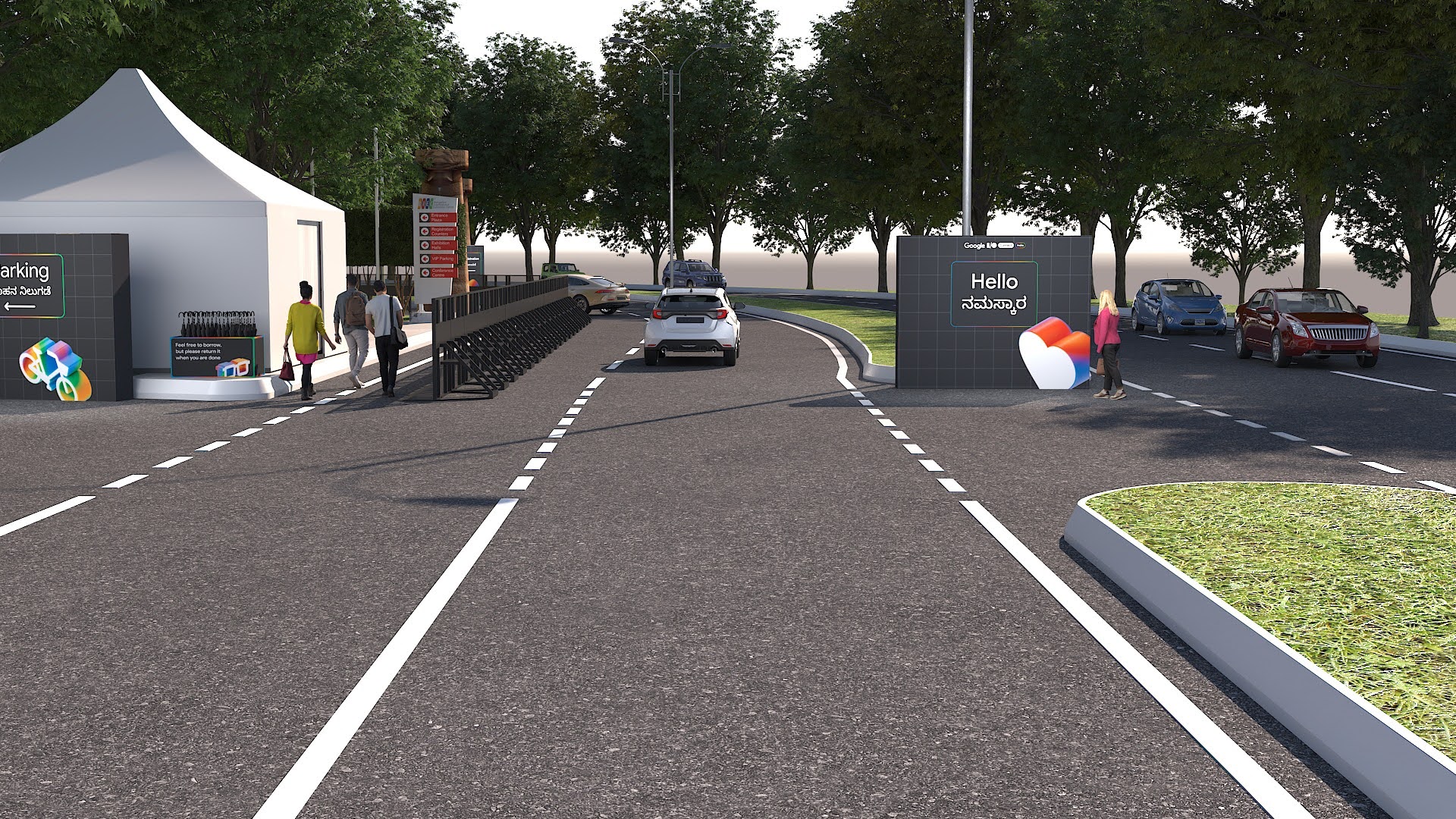 BIEC Entrance Security Checkpoint Render